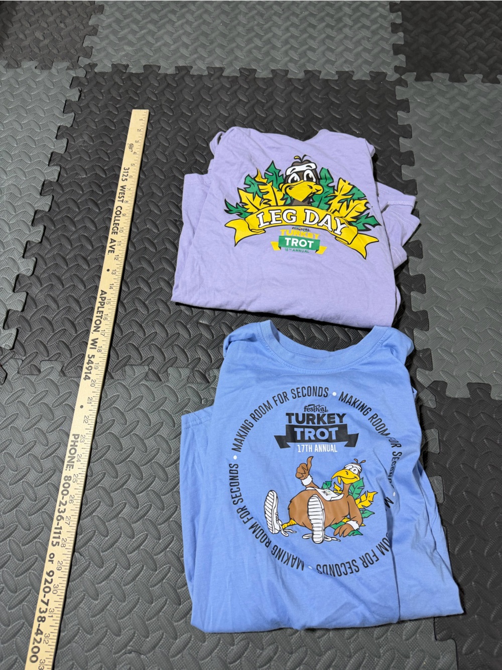 Lot of 2 Long Sleeve Turkey Trot Shirts